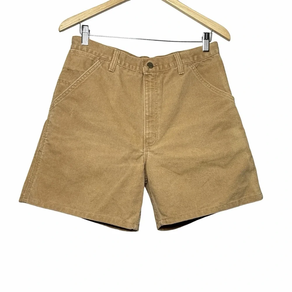 Vintage Carhartt WU1906 Duck Canvas Carpenter Work Shorts Brown Size 31 Y2K